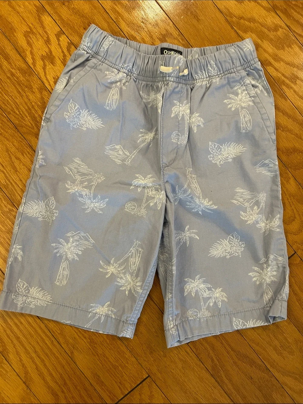 OshKosh B'gosh Light Blue Shorts with White Tropical Print